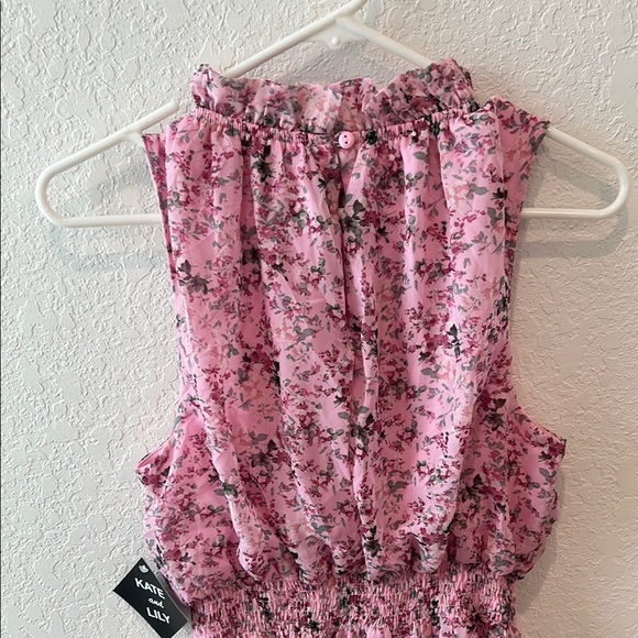 Kate and Lily Pink Floral Sleeveless Dress - Picture 6 of 14